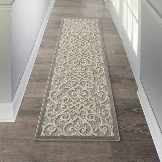 Nourison - Aloha 23in x 8 Grey Patio Area Rug - ALH21-99446739810 veiw 2