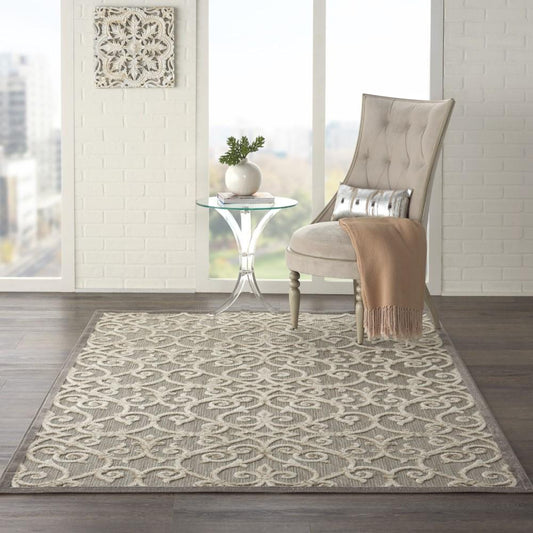 Nourison - Aloha 36in x 56in Grey Patio Area Rug - ALH21-99446739735 veiw 2