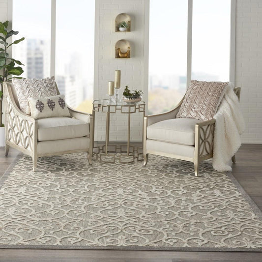 Nourison - Aloha 96in x 13 Grey Patio Area Rug - ALH21-99446739797 veiw 2