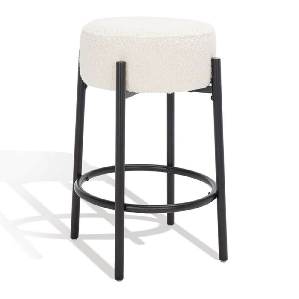 Safavieh - Paisleigh Metal Counter Stool - Ivory - Black - SFV5032A veiw 4