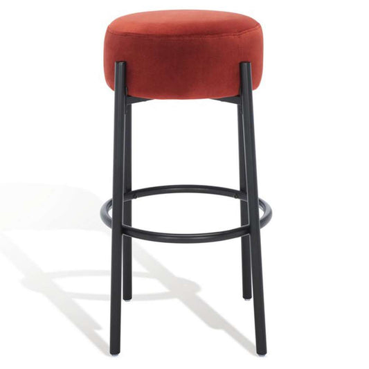 Safavieh - Paisleigh Metal Leg Barstool - Rust - Black - SFV5031C veiw 2