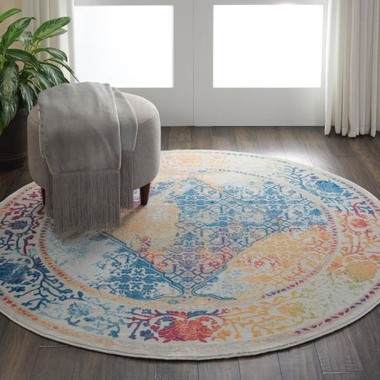 Nourison - Ankara Global ANR04 Multicolor 6 x Round Boho Area Rug - ANR04-99446456847_CLOSEOUT veiw 2