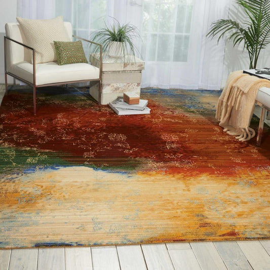 Nourison - Rhapsody RH016 Multicolor 56in x 8 Area Rug - RH016-99446251060_CLOSEOUT veiw 2