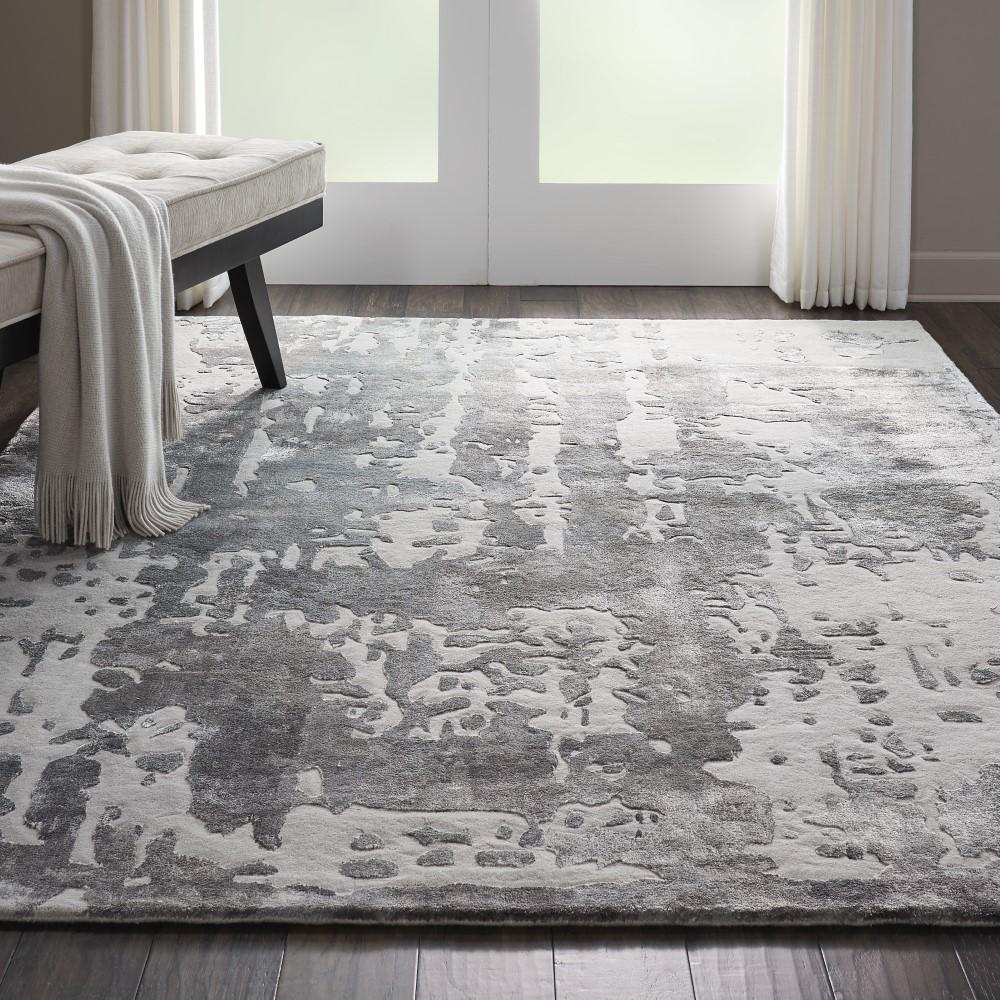 Nourison - Prismatic 56in x 75in Silver Grey Abstract Area Rug - PRS12-99446138774 veiw 3