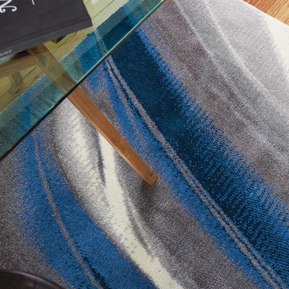 Nourison - Twilight TWI28 Ivory Bone Blue 79in x 99in Large Rug - TWI28-99446493859 veiw 4