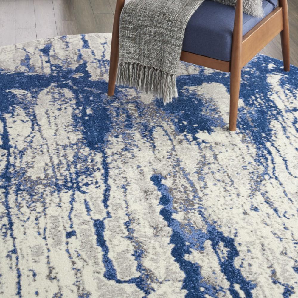 Nourison - Twilight TWI29 Navy Blue and White 8 x Round Large Rug - TWI29-99446493903 veiw 4