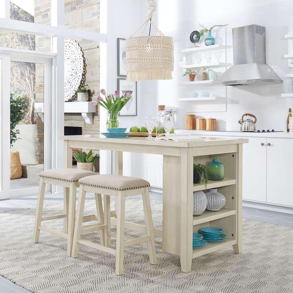 Liberty Furniture - Brook Creek 3 Piece Counter Set White - 942W-CD-3CTS veiw 1