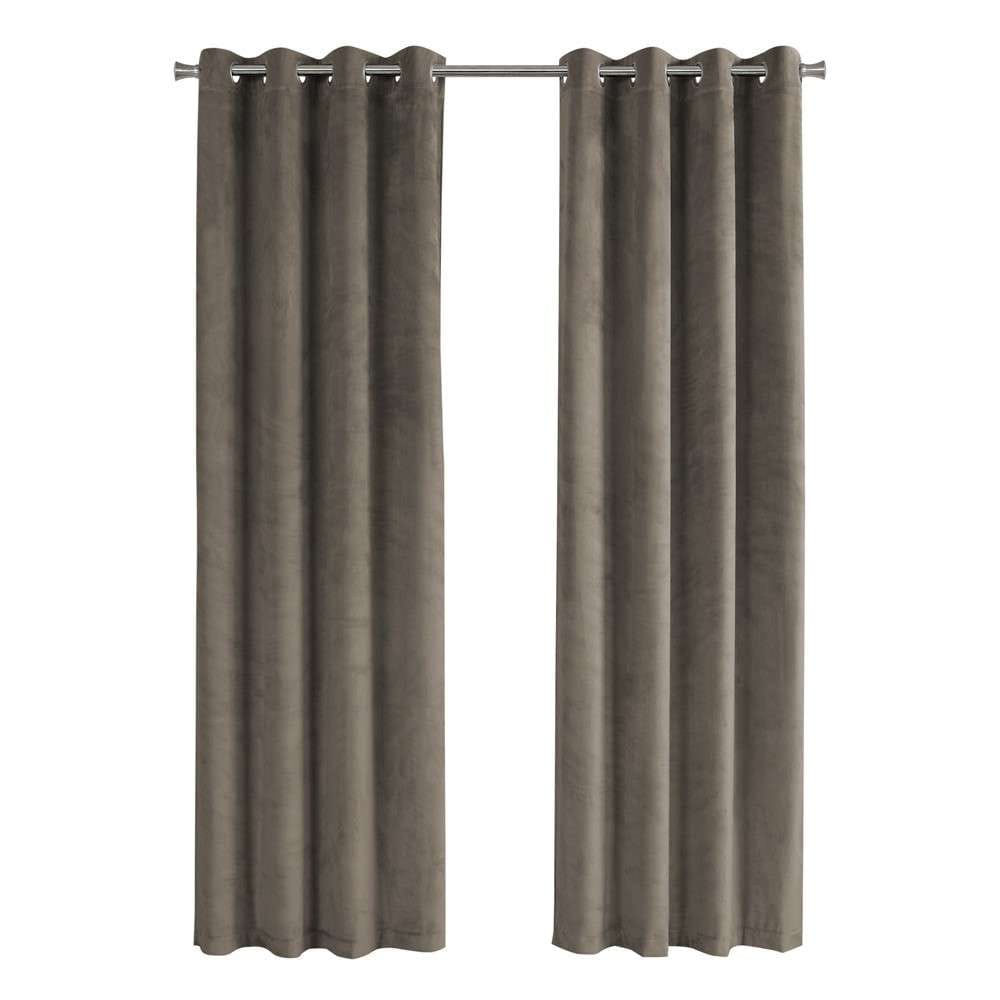 Monarch Specialties - Curtain Panel, 2Pcs Set, 54inW X 84inL, Room Darkening, Grommet, Living Room, Bedroom, Kitchen, Velvet, Polyester, Beige, Contemporary, Modern - I-9826 veiw 1