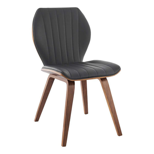 Armen Living - Ontario Gray Faux Leather and Walnut Wood Dining Chairs (Set of 2) - LCONSIWAGR veiw 2