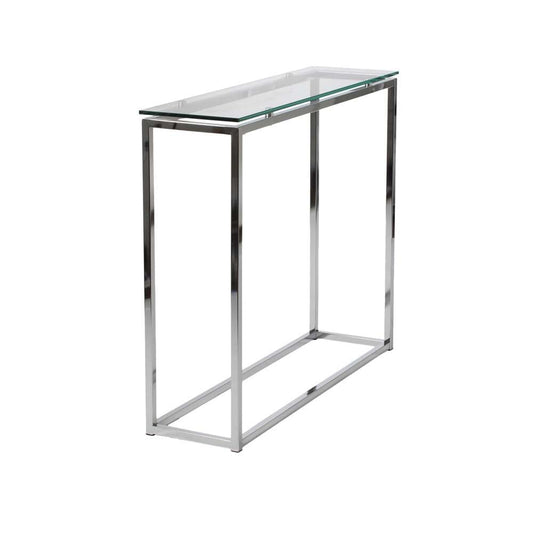 Euro Style - Sandor Console Table with Clear Tempered Glass Top and Chrome Frame - 28033 veiw 2