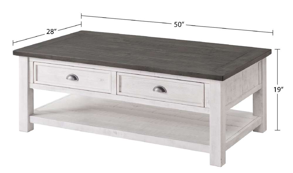 Martin Svensson Home - Monterey Sofa Console Table, White and Grey - 890645 veiw 5