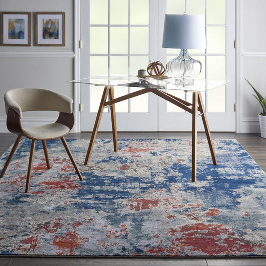 Nourison - Artworks ATW01 Blue and Red 86in x 116in Rug - ATW01-99446710666 - CLOSEOUT veiw 2
