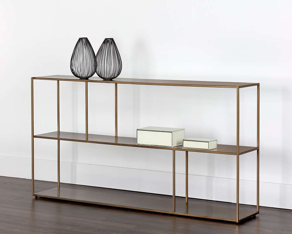 Sunpan - MIXT Eiffel Low Bookcase Large - Antique Brass - 106604 veiw 4