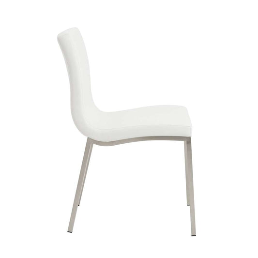 Euro Style - Scott Side Chair in White with Brushed Stainless Steel Legs (Set of 2) - 80960WHT veiw 2