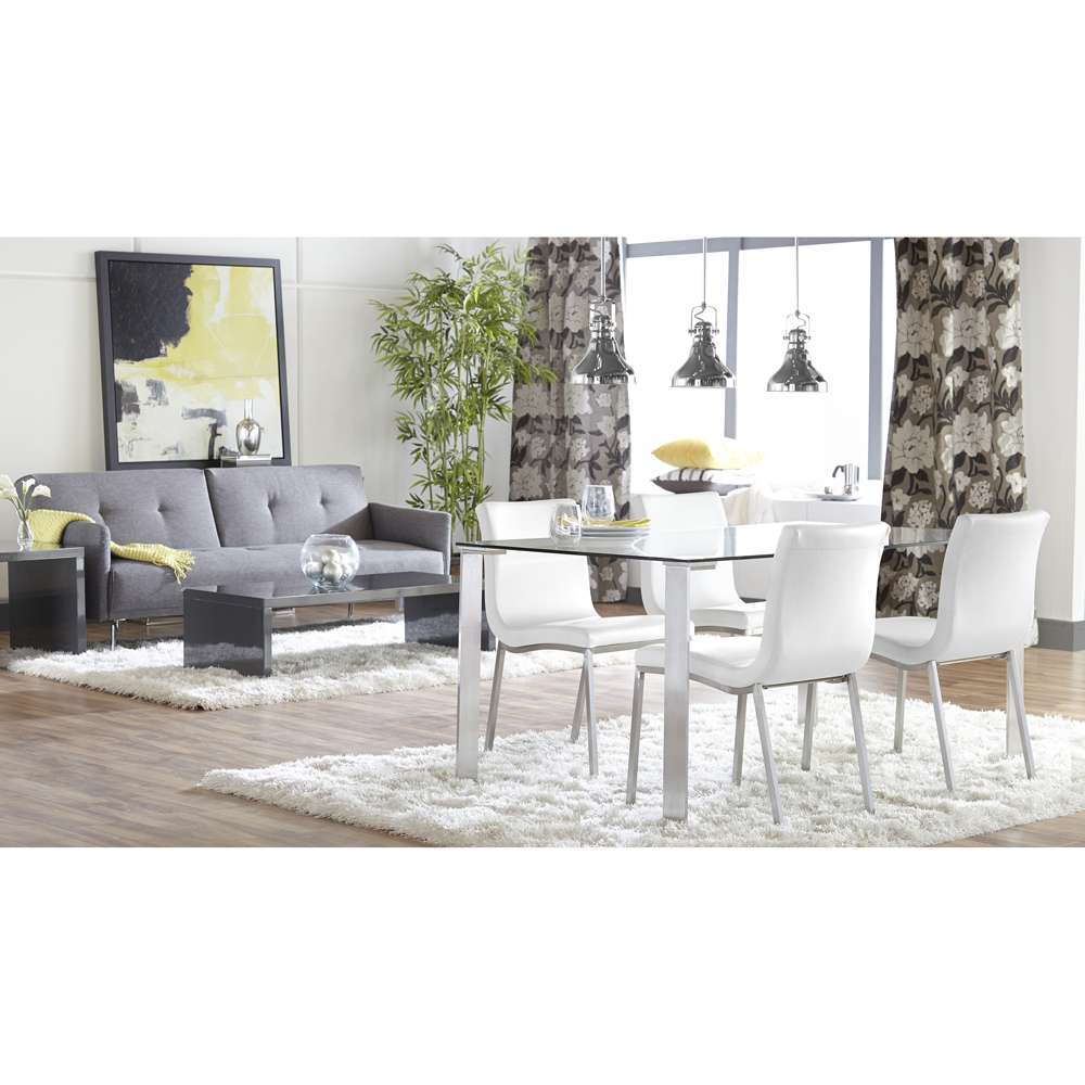 Euro Style - Scott Side Chair in White with Brushed Stainless Steel Legs (Set of 2) - 80960WHT veiw 6