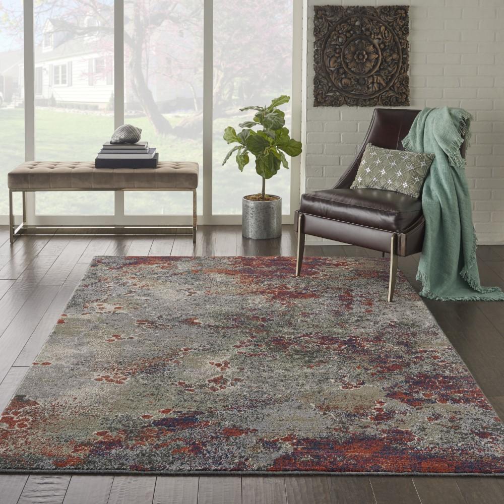 Nourison - Artworks ATW02 Grey Multicolor 56in x 8 Abstract Area Rug - ATW02-99446710727 - CLOSEOUT veiw 2