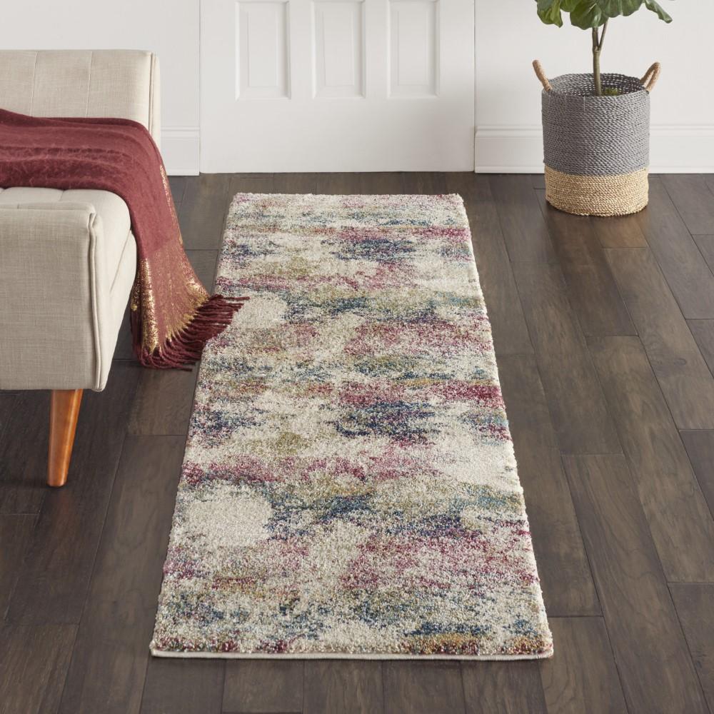 Nourison - Fusion FSS17 White Multicolor 22in x 76in Hallway Rug - FSS17-99446488541 - CLOSEOUT veiw 2