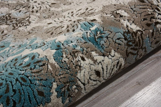 Nourison - Karma KRM05 Blue and White 22in x 76in Hallway Rug - KRM05-99446339829_CLOSEOUT veiw 2