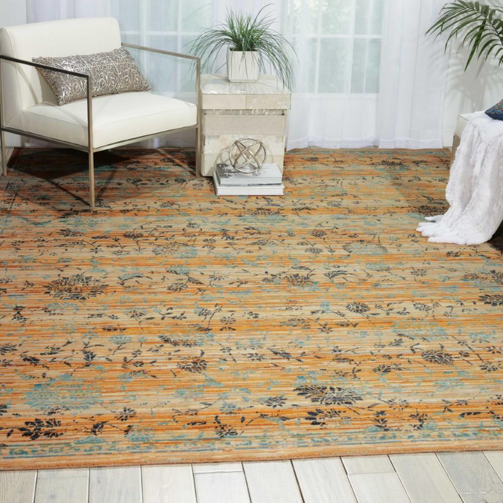 Nourison - Rhapsody RH013 Brown and White 79in x 99in Rug - RH013-99446187314_CLOSEOUT veiw 2