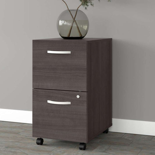 Bush Furniture - Studio A 2 Drawer Mobile File Cabinet in Storm Gray - Assembled - SDF116SGSU-Z veiw 2