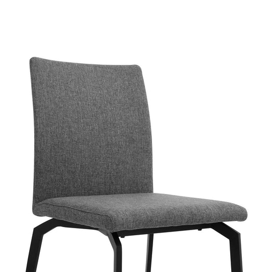 Armen Living - Lyon Gray Fabric and Metal Dining Room Chairs (Set of 2) - LCLYSIGREY veiw 2