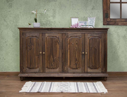 IFD - Margot 4 Doors Console, Two fixed shelves, Brown Finish - IFD7021CNSBN veiw 2