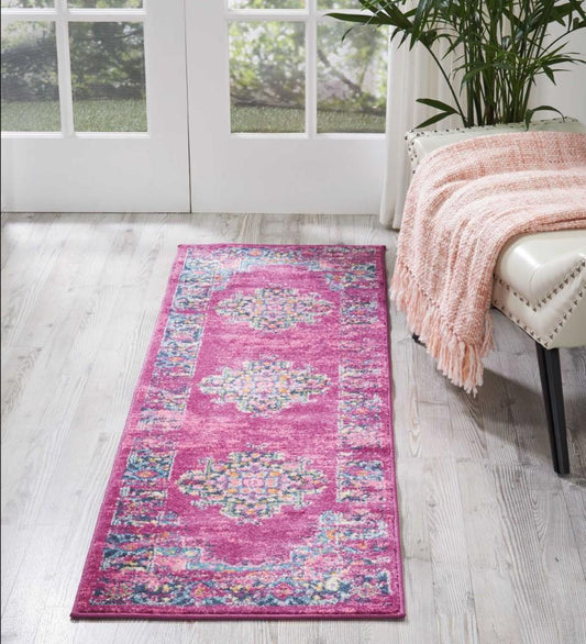 Nourison - Passion PSN03 Pink 110in x 6 Hallway Rug - PSN03-99446387639 veiw 2