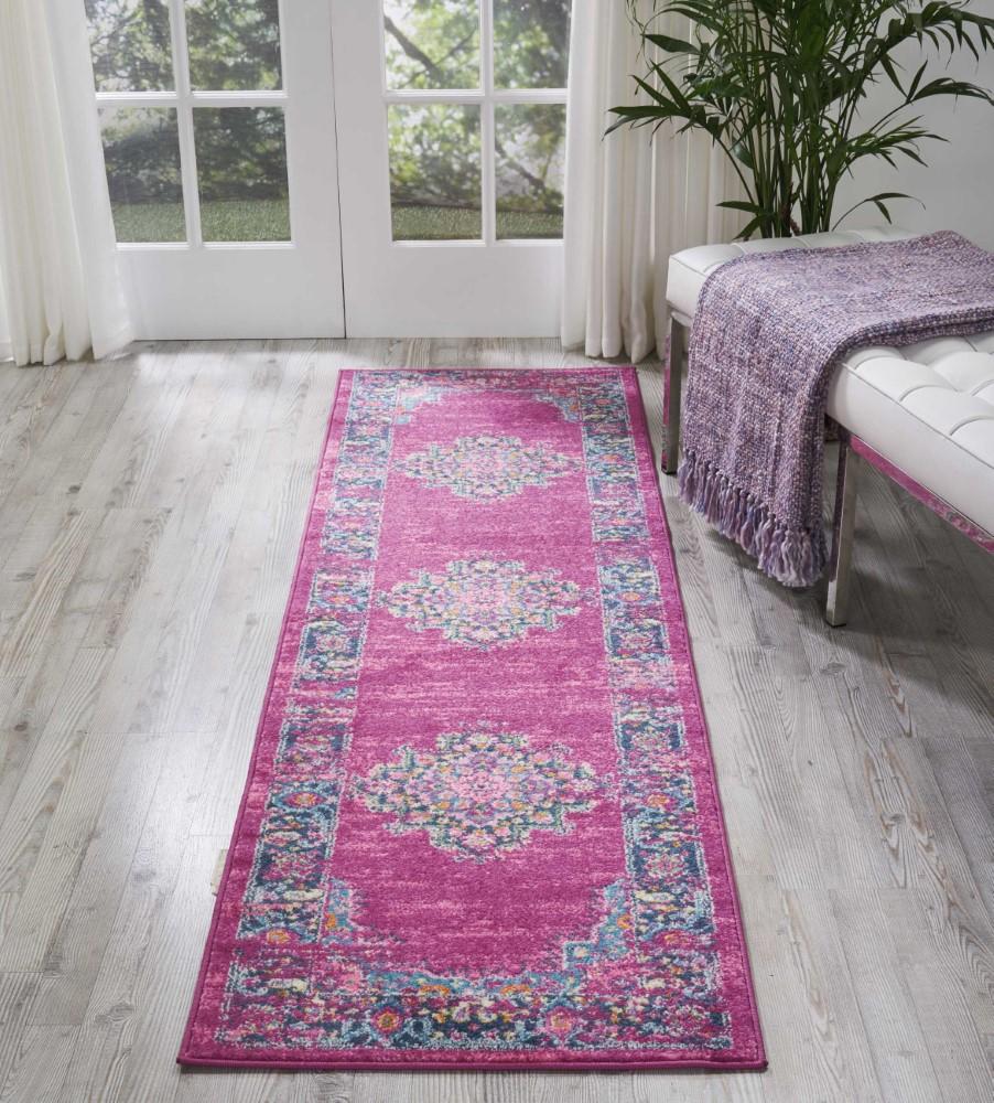 Nourison - Passion PSN03 Pink 22in x 76in Hallway Rug - PSN03-99446387646 veiw 2