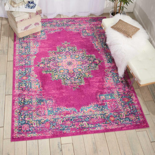 Nourison - Passion PSN03 Pink 53in x 73in Boho Area Rug - PSN03-99446387714 veiw 2