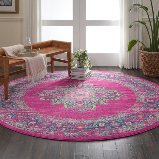 Nourison - Passion PSN03 Pink 8 x Round Large Rug - PSN03-99446469298 veiw 2