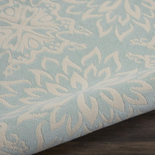 Nourison - Jubilant JUB06 Aqua 710in x 910in Large Low-pile Rug - JUB06-99446478290 veiw 2