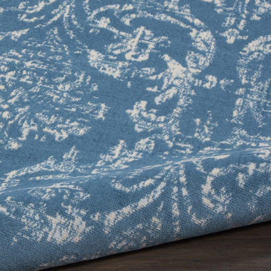 Nourison - Jubilant JUB09 Blue 53in x Round Farmhouse Area Rug - JUB09-99446478696 veiw 2