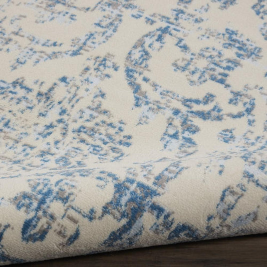 Nourison - Jubilant 8 x Round White and Blue Area Rug - JUB09-99446764232 veiw 2