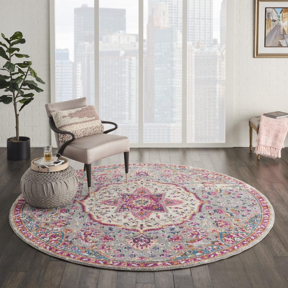 Nourison - Passion Bohemian Bone Multi Colored 8 x ROUND Area Rug - PSN22-99446717863 veiw 2