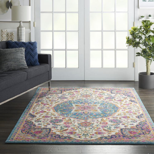 Nourison - Passion Bohemian Ivory Multi Colored 53in x 73in Area Rug - PSN22-99446717757 veiw 2