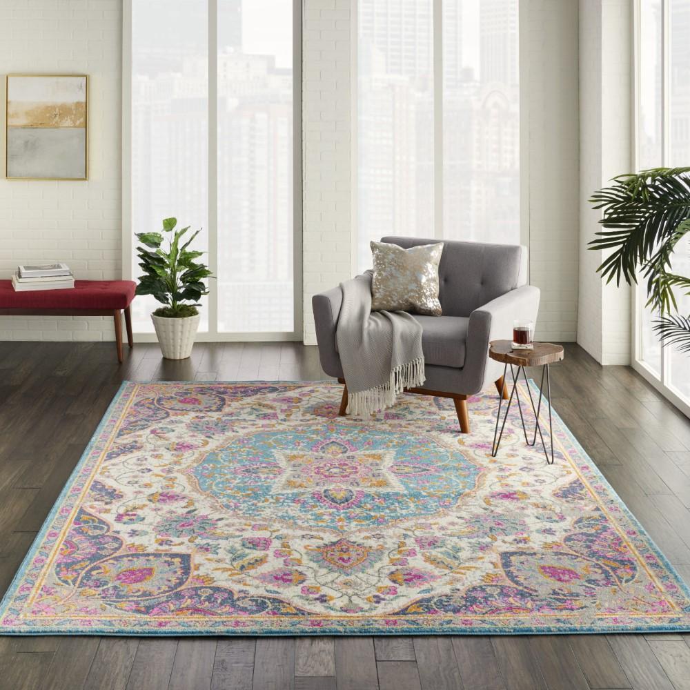 Nourison - Passion Bohemian Ivory Multi Colored 8 x 10 Area Rug - PSN22-99446717924 veiw 2