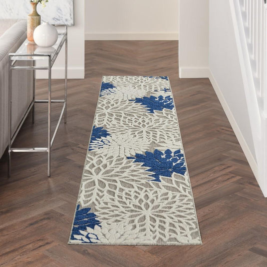 Nourison - Aloha 23in x 10 Ivory Navy Area Rug - ALH05-99446778895 veiw 2