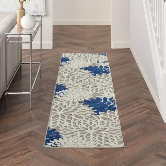 Nourison - Aloha 2x6 Ivory Navy Area Rug - ALH05-99446778871 veiw 2