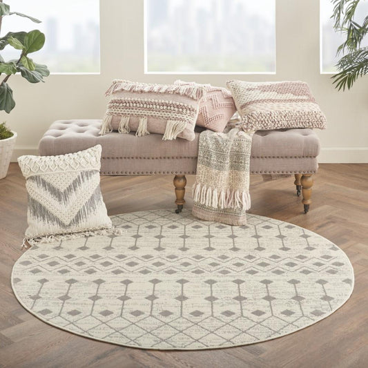 Nourison - Grafix 53in x Round Ivory Area Rug - GRF37-99446753175 veiw 2