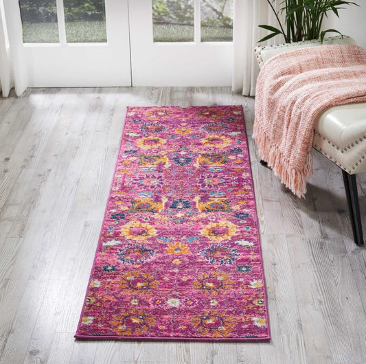 Nourison - Passion PSN01 Pink 110in x 6 Hallway Rug - PSN01-99446389640 veiw 2