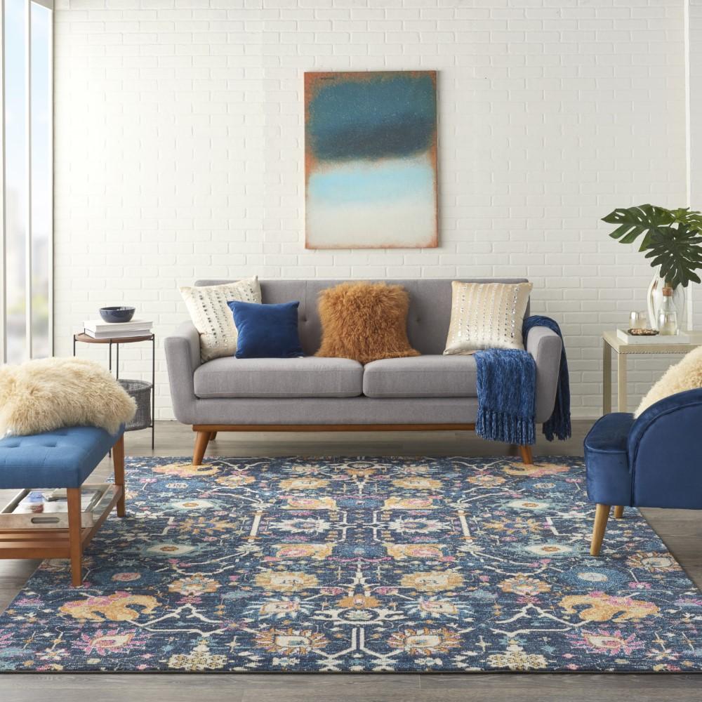 Nourison - Passion 67in x 96in Navy and Blue Area Rug - PSN01-99446477415 veiw 2