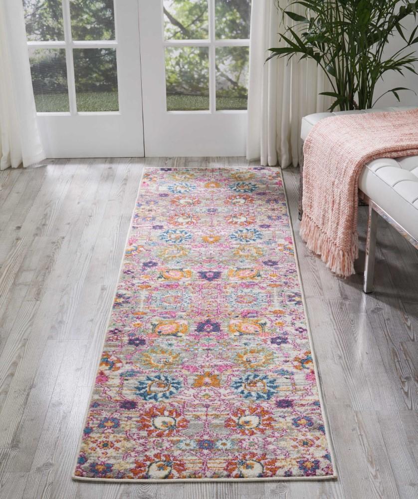 Nourison - Passion PSN01 Pink and Grey 22in x 76in Hallway Rug - PSN01-99446387899 veiw 2