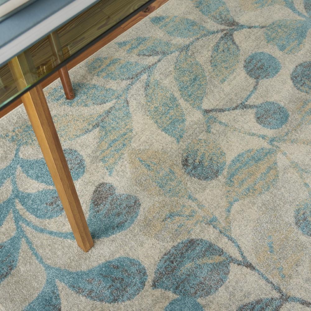 Nourison - Tranquil TRA03 Turquoise and Beige 6x9 Botanical Area Rug - TRA03-99446484307 veiw 3