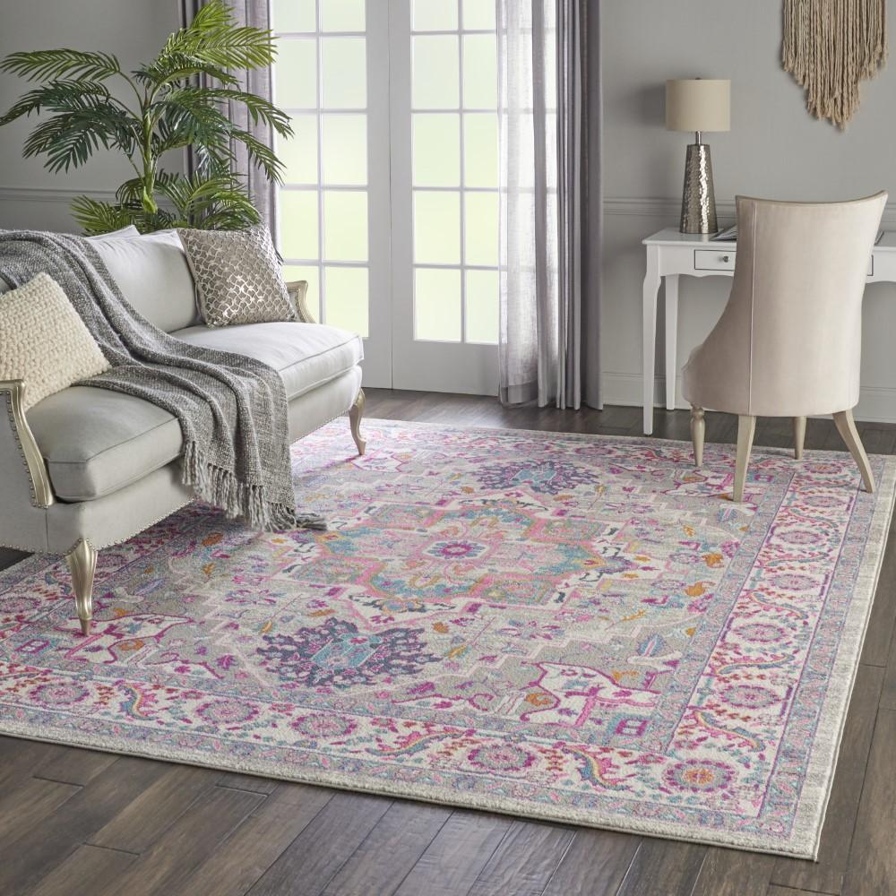 Nourison - Passion PSN20 Light Grey/Pink 9x12 Large Rug - PSN20-99446765222 veiw 2