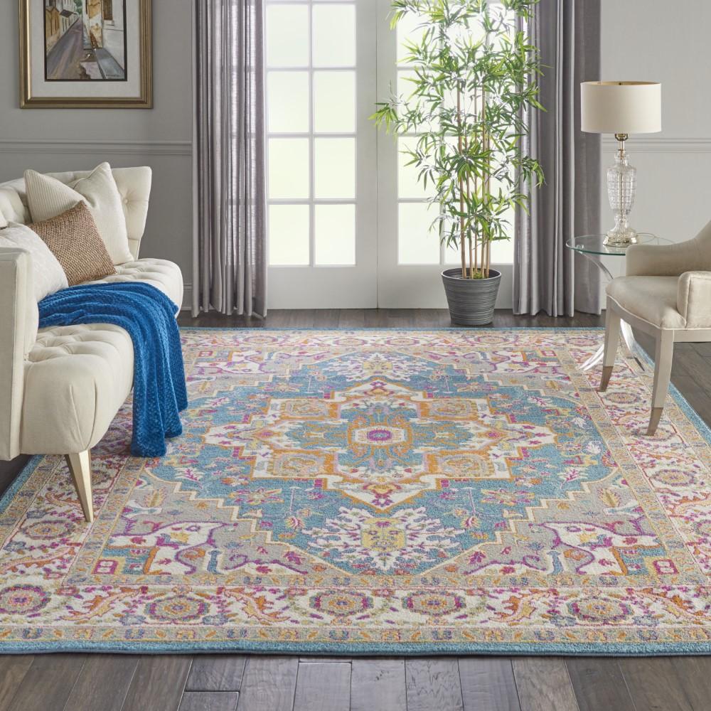 Nourison - Passion PSN20 Teal Multicolor 8x10 Large Rug - PSN20-99446486561 veiw 2