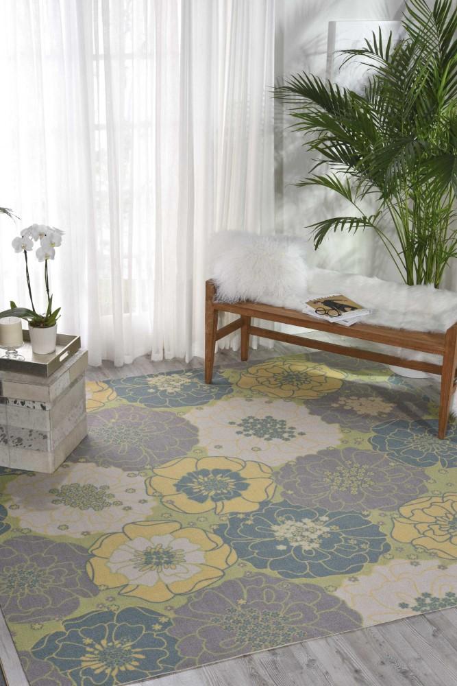 Nourison - Home & Garden RS021 Green 79in x Square Rug - RS021-99446336644_CLOSEOUT veiw 2