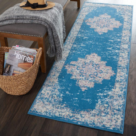 Nourison - Grafix GRF14 Blue 22in x 76in Hallway Rug - GRF14-99446477866 veiw 2