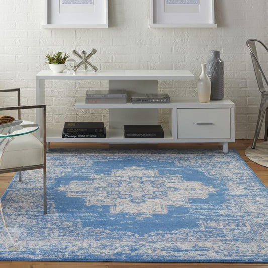 Nourison - Grafix GRF14 Blue 39in x 59in Persian Area Rug - GRF14-99446481535 veiw 2