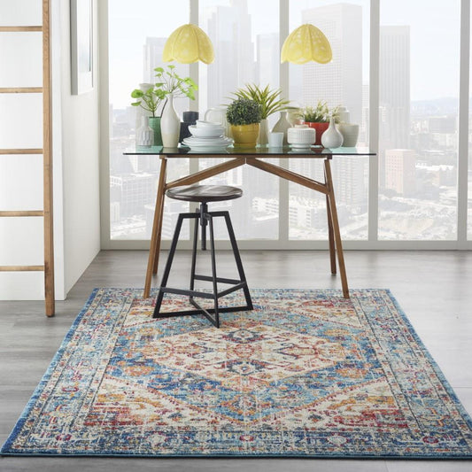 Nourison - Passion 53in x 73in Ivory Light Blue Area Rug - PSN23-99446477286 veiw 2