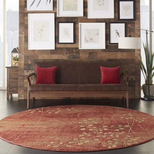 Nourison - Somerset ST74 Red 79in x Round Rug - ST74-99446376206 veiw 2